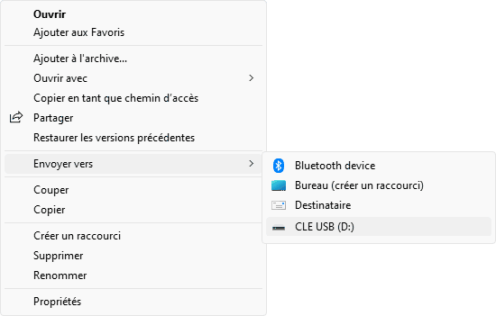 envoyer vers windows 11